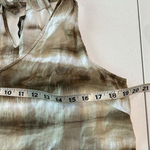 Tommy Bahama brown and white tie-dye 100% linen top size medium - Picture 5 of 7